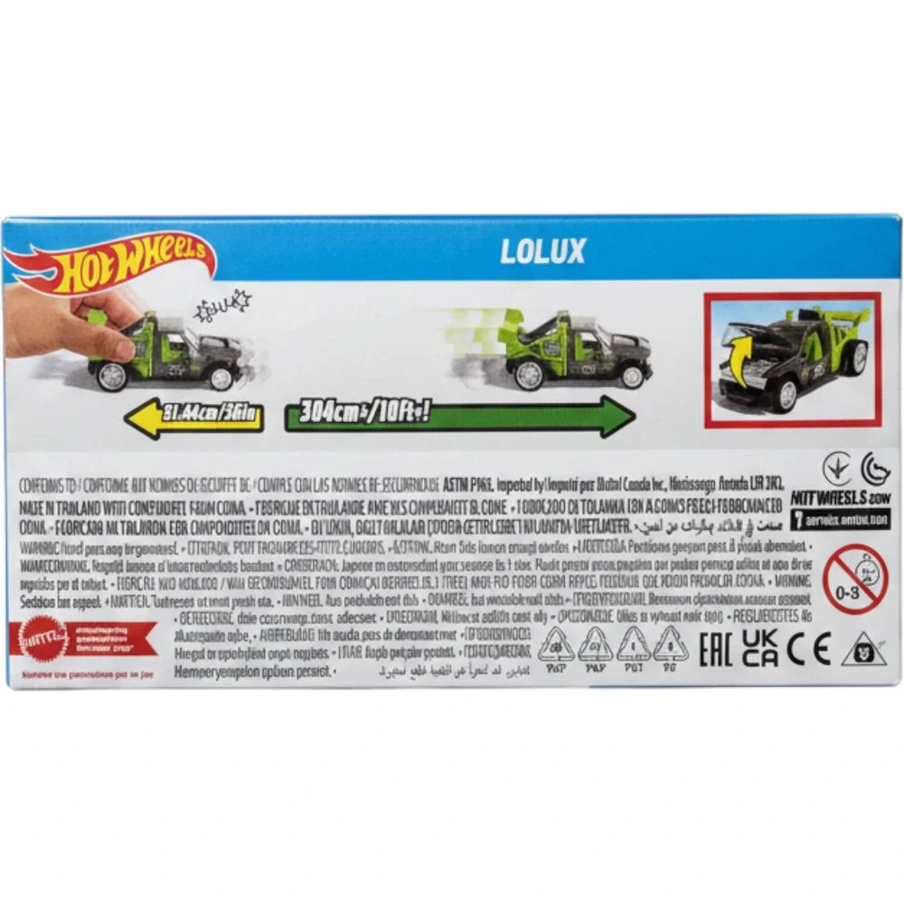 Hot Wheels Pull-Back Speeders Lolux Muscle Mania Black Green 1:43 Die-Cast Truck